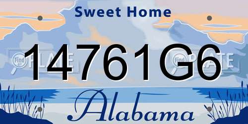 14761G6 Alabama License Plate