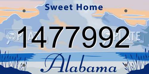 1477992 Alabama License Plate