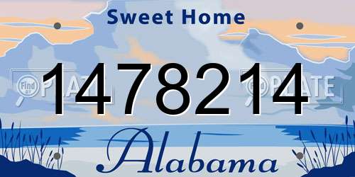 1478214 Alabama License Plate