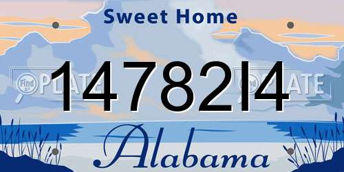 14782I4 Alabama License Plate
