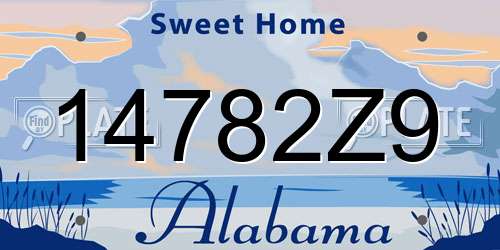 14782Z9 Alabama License Plate