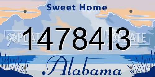 14784I3 Alabama License Plate