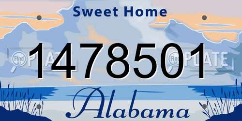 1478501 Alabama License Plate
