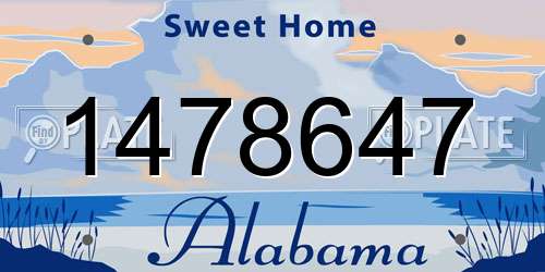 1478647 Alabama License Plate
