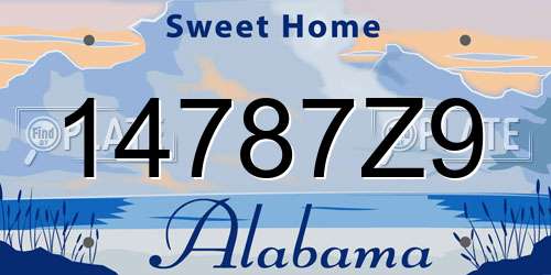 14787Z9 Alabama License Plate