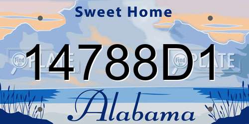 14788D1 Alabama License Plate