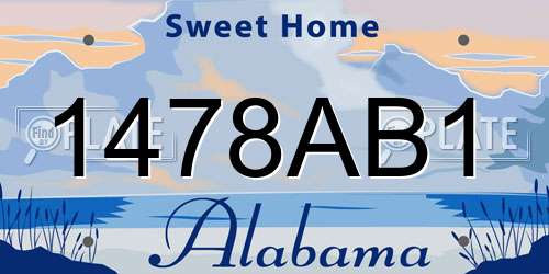 1478AB1 Alabama License Plate