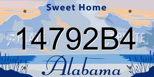 14792B4 Alabama License Plate