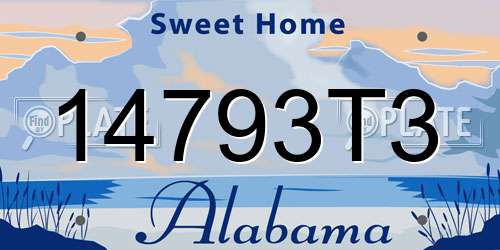 14793T3 Alabama License Plate