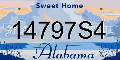 14797S4 Alabama License Plate