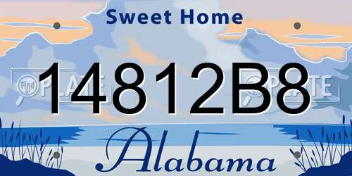 14812B8 Alabama License Plate