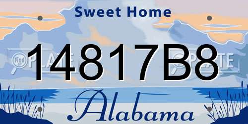 14817B8 Alabama License Plate