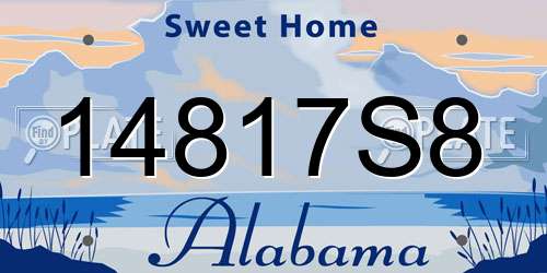 14817S8 Alabama License Plate