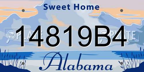 14819B4 Alabama License Plate