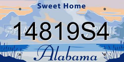14819S4 Alabama License Plate