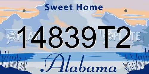14839T2 Alabama License Plate