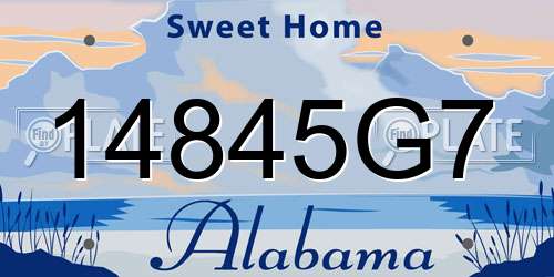 14845G7 Alabama License Plate