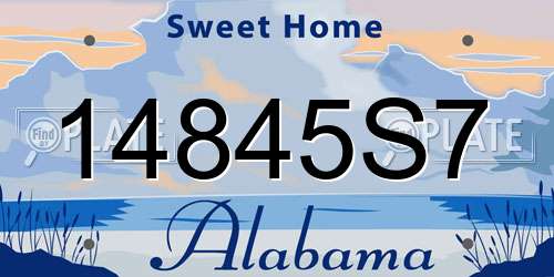 14845S7 Alabama License Plate