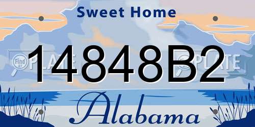 14848B2 Alabama License Plate