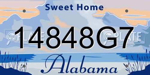 14848G7 Alabama License Plate
