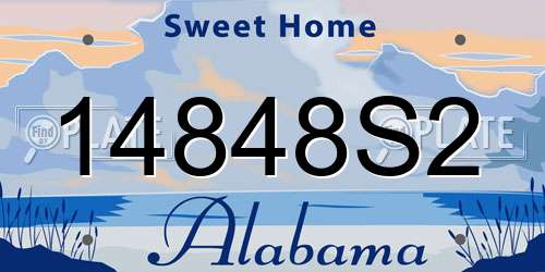 14848S2 Alabama License Plate