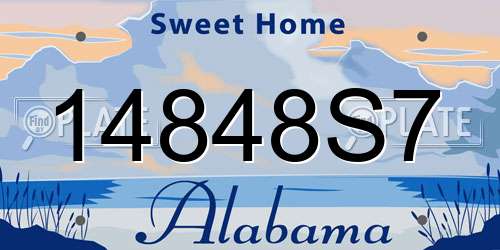 14848S7 Alabama License Plate