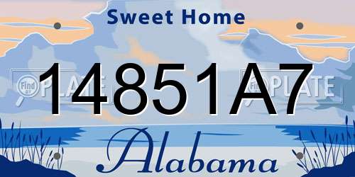 14851A7 Alabama License Plate