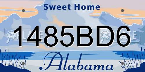 1485BD6 Alabama License Plate