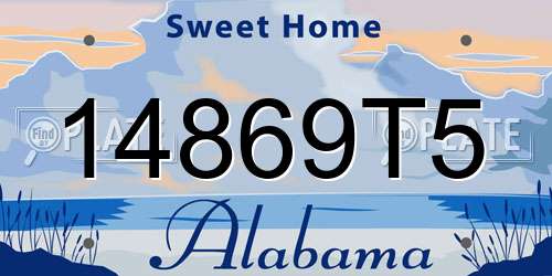 14869T5 Alabama License Plate