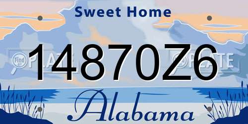14870Z6 Alabama License Plate