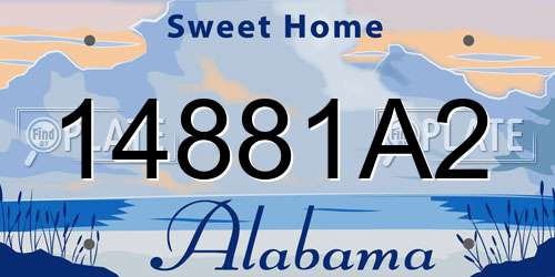 14881A2 Alabama License Plate