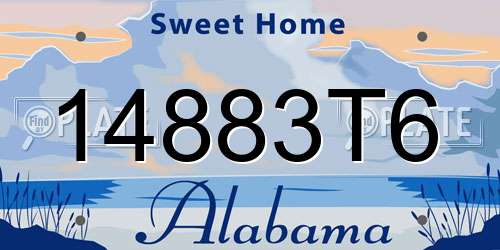 14883T6 Alabama License Plate