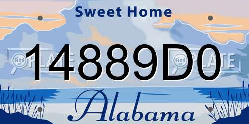 14889D0 Alabama License Plate