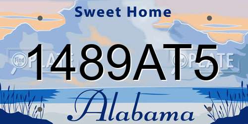 1489AT5 Alabama License Plate