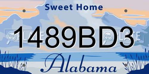 1489BD3 Alabama License Plate