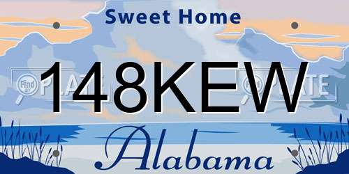 148KEW Alabama License Plate