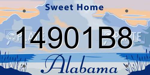 14901B8 Alabama License Plate