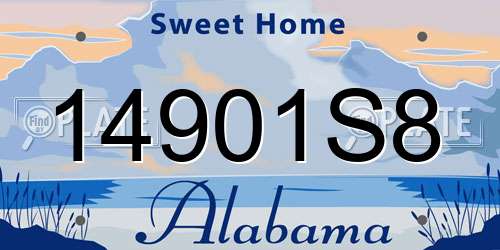 14901S8 Alabama License Plate