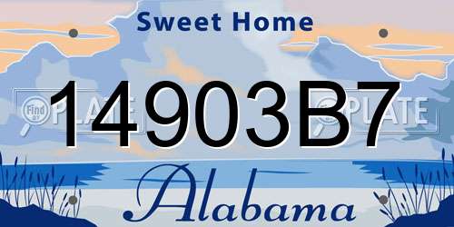 14903B7 Alabama License Plate