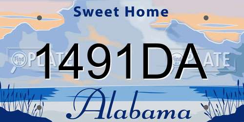1491DA Alabama License Plate