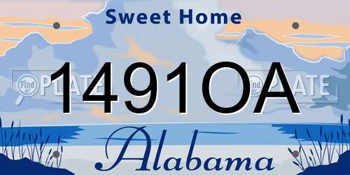 1491OA Alabama License Plate