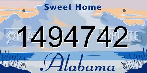 1494742 Alabama License Plate