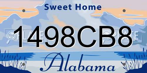 1498CB8 Alabama License Plate