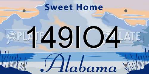 149IO4 Alabama License Plate