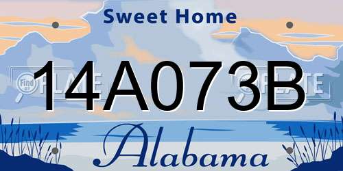 14A073B Alabama License Plate
