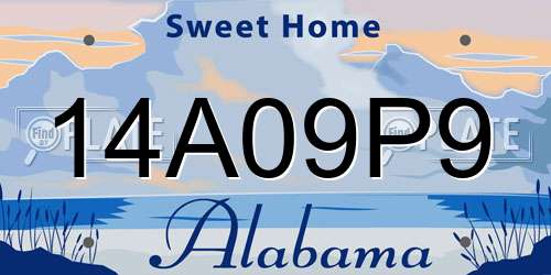14A09P9 Alabama License Plate