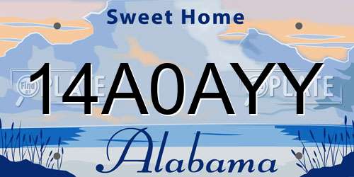 14A0AYY Alabama License Plate