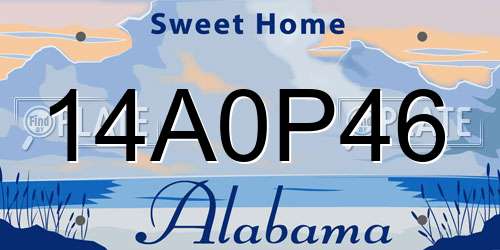 14A0P46 Alabama License Plate