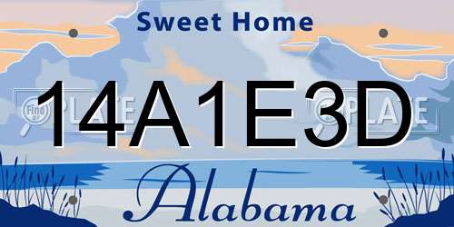 14A1E3D Alabama License Plate