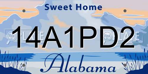14A1PD2 Alabama License Plate